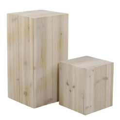 DecoWoerner Expositores Para Tiendas|Decoración Natural>Conjunto De Minicolumnas De Madera Naturaleza