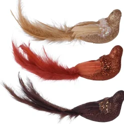 DecoWoerner Decoración De Animales>Conjunto Pájaro Artificial En Pinza 3 Piezas