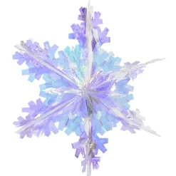 DecoWoerner Decoración De Invierno|Figuras De Navidad>Copo De Nieve Plegable De Plástico Iridiscente 40 Cm Ø