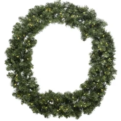 DecoWoerner Coronas De Navidad>Corona De Abeto Artificial Con LED Blanco Cálido IP44, 60 Cm Ø