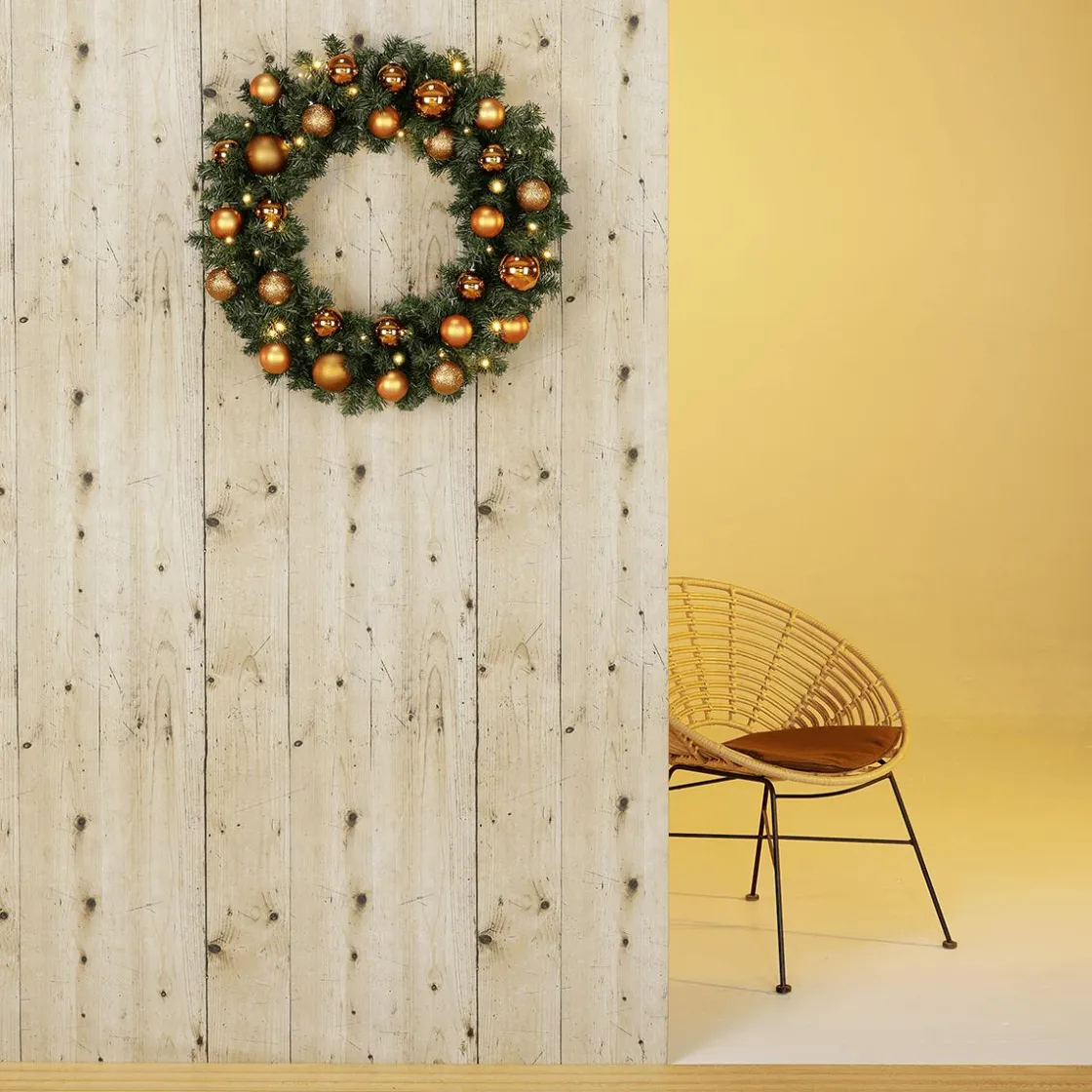 DecoWoerner Coronas De Navidad>Corona De Abeto Basic, LED, Ø 60 Cm, Carácter Bidimensional