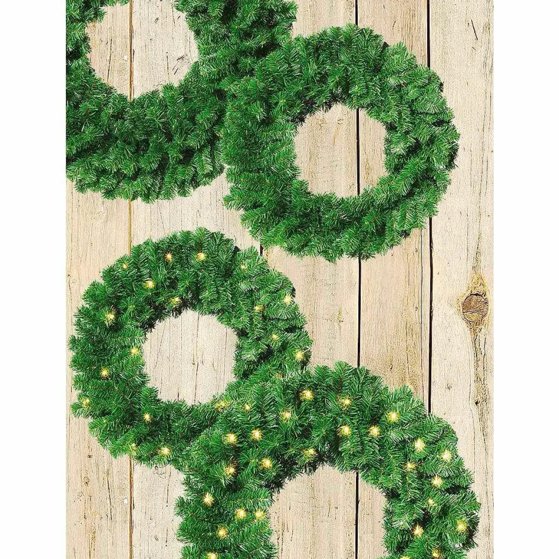 DecoWoerner Coronas De Navidad>Corona De Abeto Basic, LED, Ø 60 Cm, Carácter Bidimensional