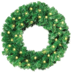 DecoWoerner Decoración Navideña Xxl|Coronas De Navidad>Corona De Abeto Basic, LED, Ø 80 Cm, Carácter Tridimensional