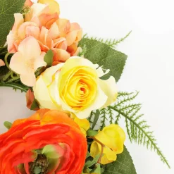 DecoWoerner Decoración De Primavera|Ramos Y Coronas De Flores>Corona De Flores De Hortensia Artificial 30 Cm Ø