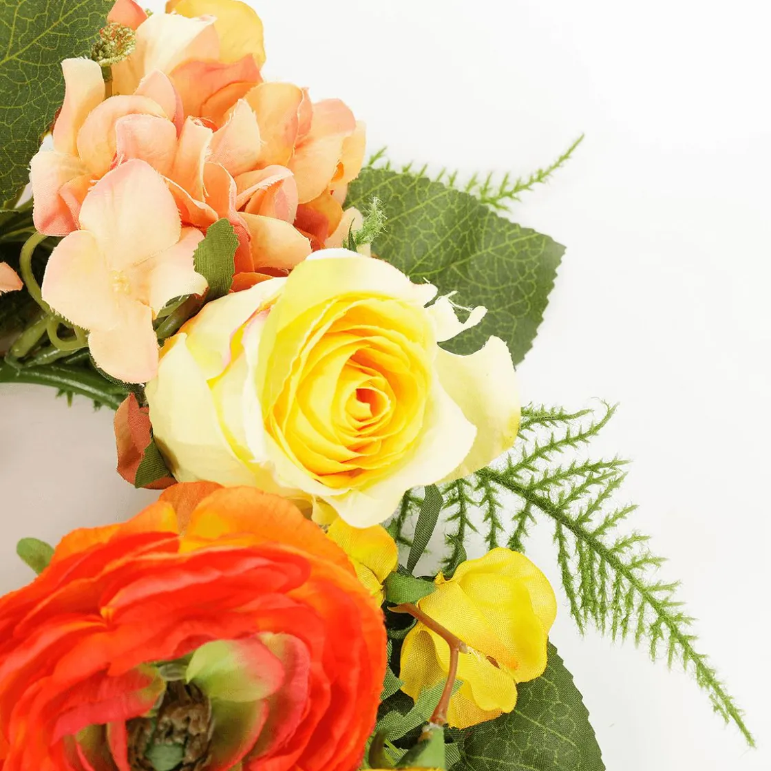 DecoWoerner Decoración De Primavera|Ramos Y Coronas De Flores>Corona De Flores De Hortensia Artificial 30 Cm Ø