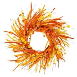 DecoWoerner Decoración De Otoño|Ramos Y Coronas De Flores>Corona Decorativa Otoñal XL "Autumn Mix" Ø 55 Cm Amarillo