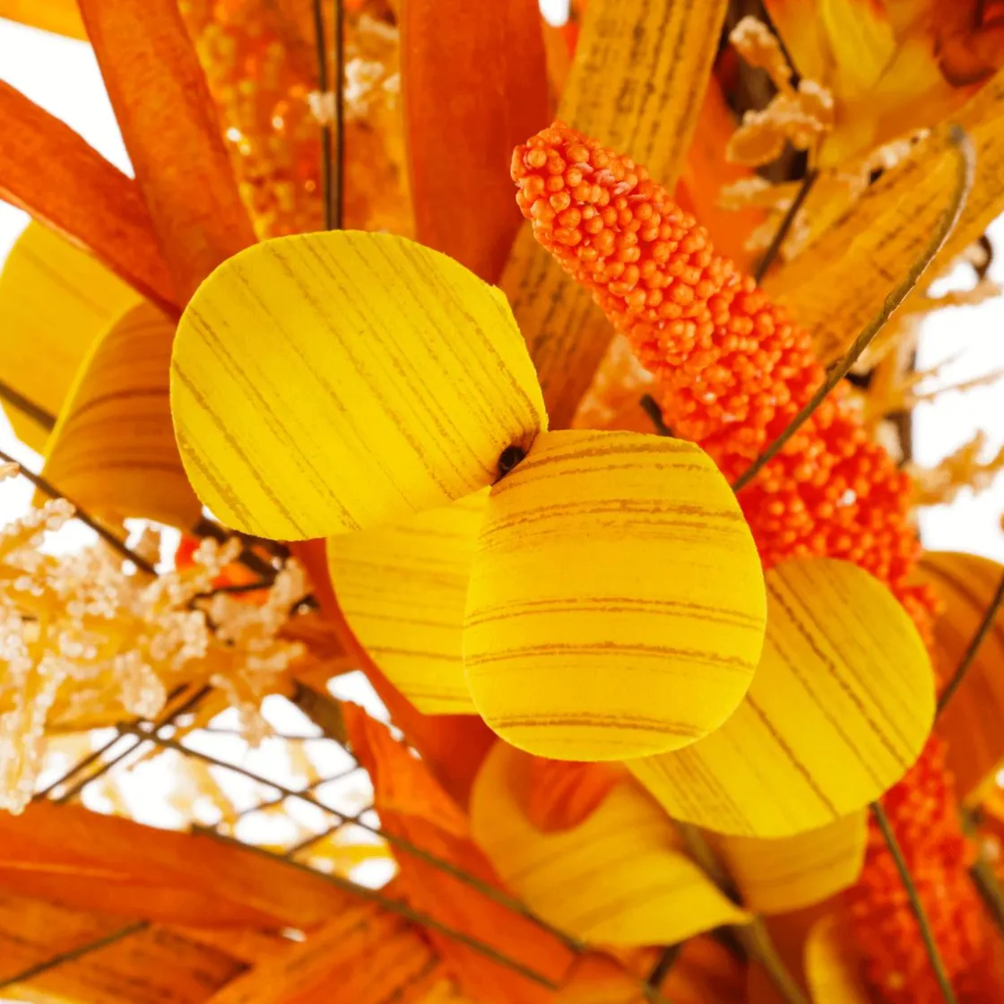 DecoWoerner Decoración De Otoño|Ramos Y Coronas De Flores>Corona Decorativa Otoñal XL "Autumn Mix" Ø 55 Cm Amarillo
