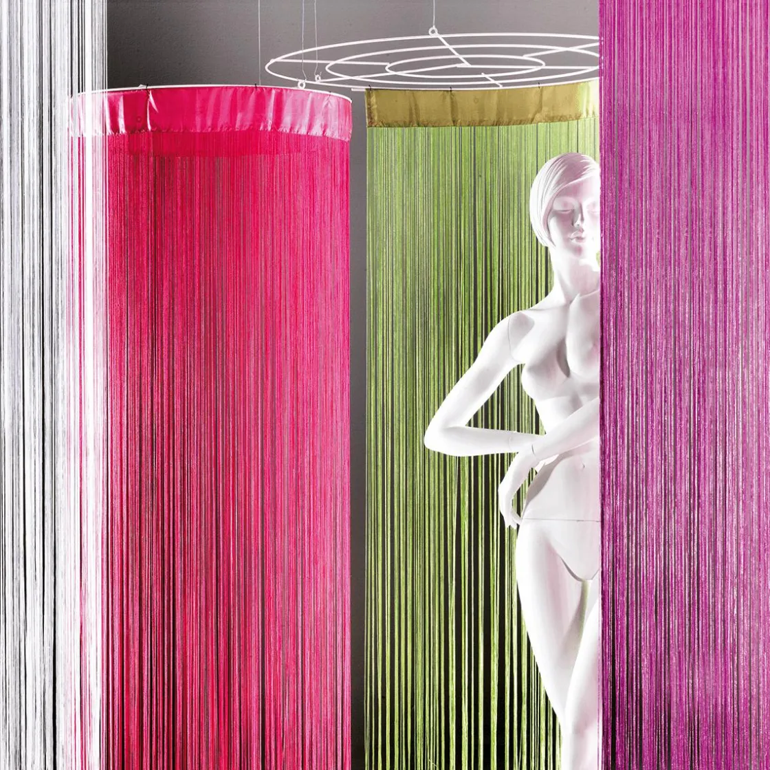 DecoWoerner Decoración Temática>Cortina De Cuerdas Blanca, 200 X 90 Cm