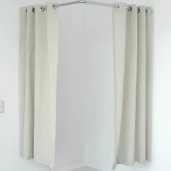 DecoWoerner Probadores Y Cortinas>Cortina De Esquina Para Cubículos, 200 Cm De Largo, Beige