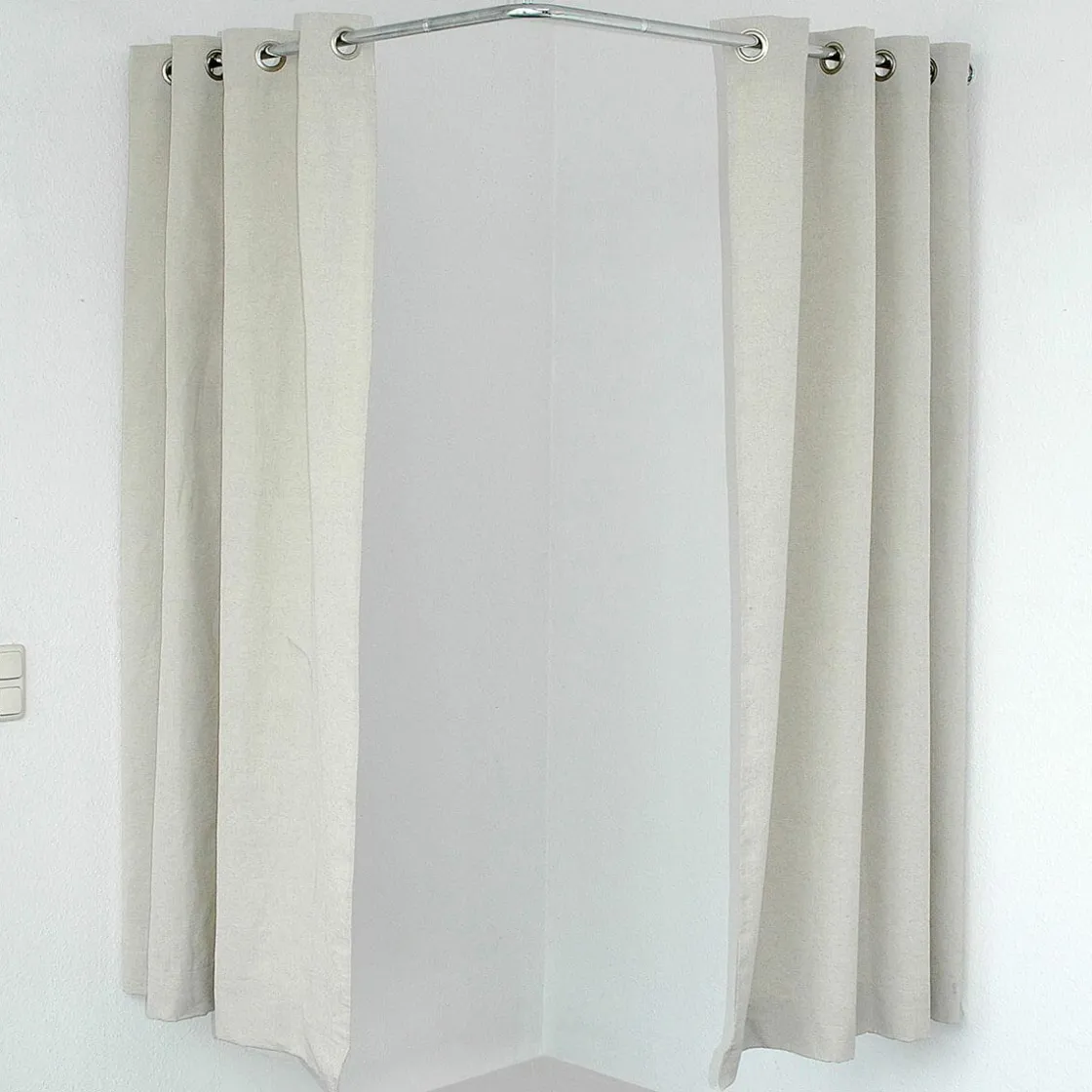 DecoWoerner Probadores Y Cortinas>Cortina De Esquina Para Cubículos, 200 Cm De Largo, Beige