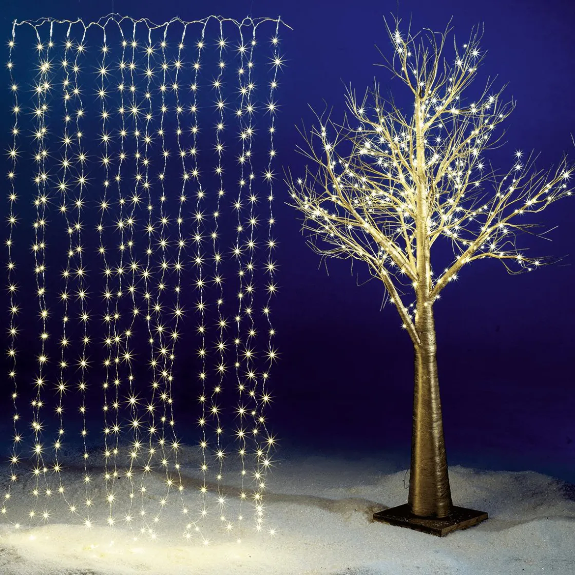 DecoWoerner Luces De Navidad>Cortina De Luces LED Con Alambre Para Exteriores, 300 LED, 150 X 200 Cm