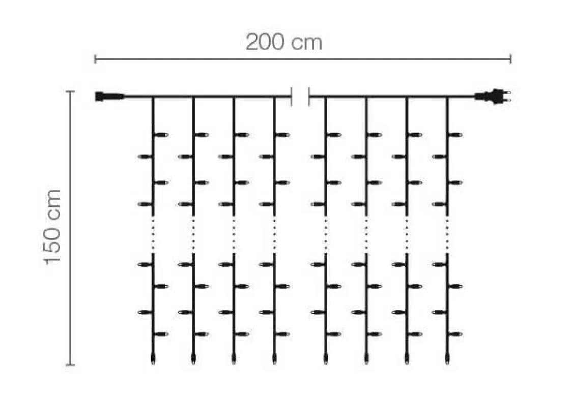 DecoWoerner Luces De Navidad>Cortina De Luces LED Para Exteriores, 400 LED, 150 X 200 Cm