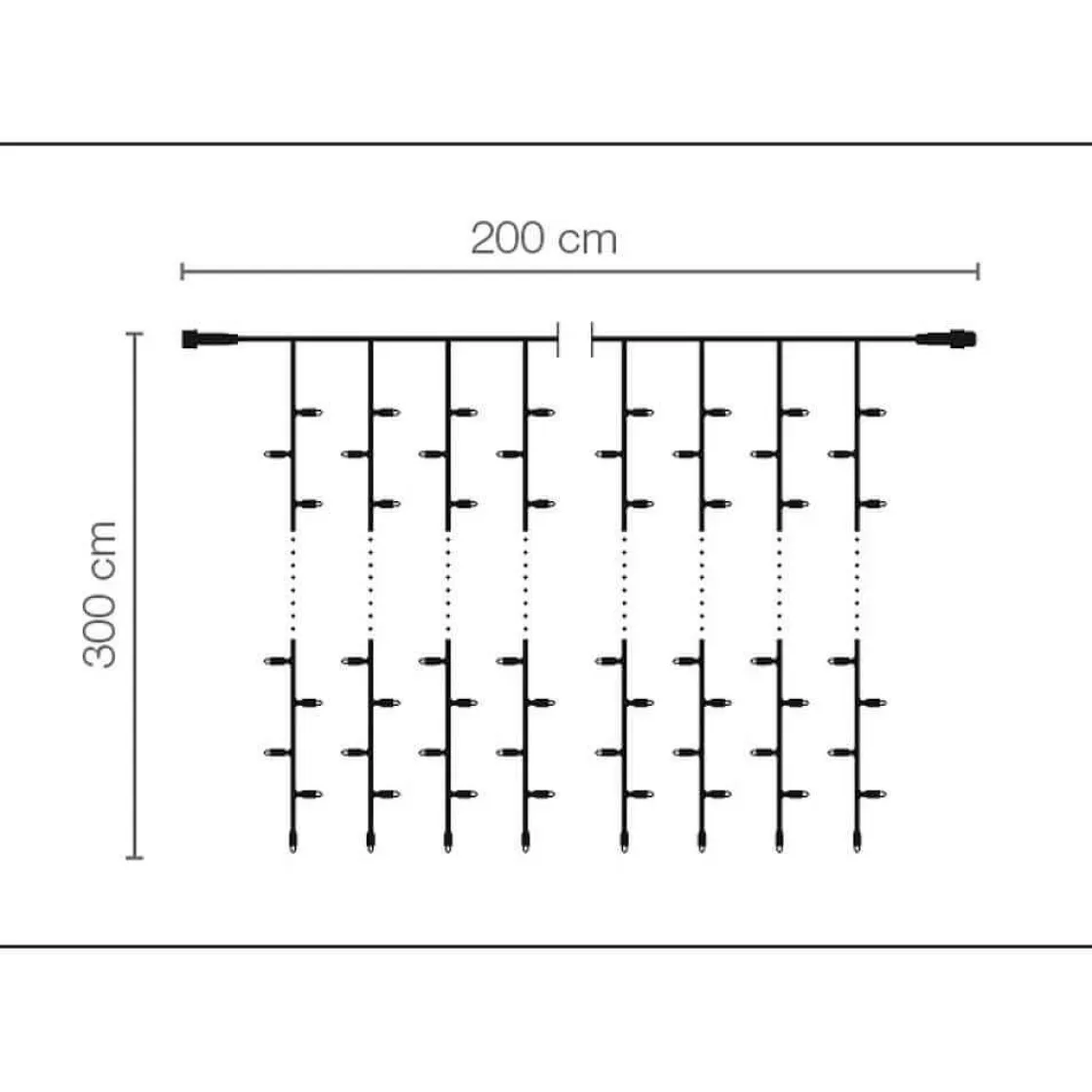 DecoWoerner Luces De Navidad>Cortina De Luces LED Para Uso Profesional Sistema IP20, 600 LED, 300 X 200 Cm, Sin Cable