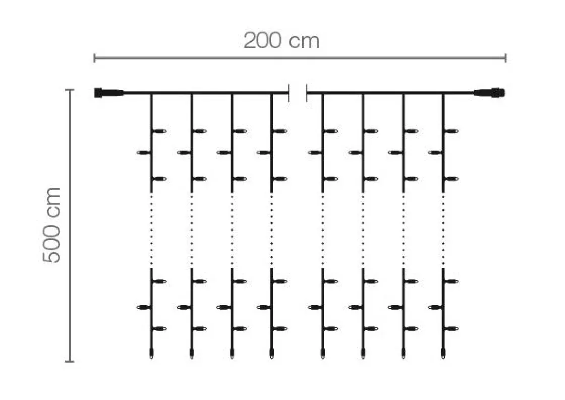 DecoWoerner Luces De Navidad>Cortina De Luces LED Para Uso Profesional Sistema IP20, 1000 LED, 500 X 200 Cm, Sin Cable