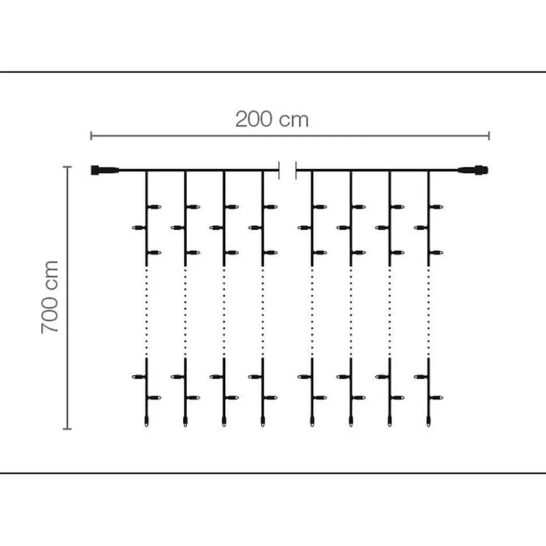 DecoWoerner Luces De Navidad>Cortina De Luces LED Para Uso Profesional Sistema IP20, 1400 LED, 700 X 200 Cm, Sin Cable