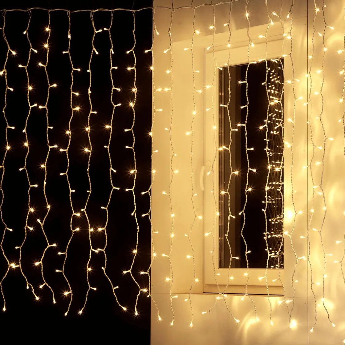 DecoWoerner Luces De Navidad>Cortina De Luces LED Para Uso Profesional Sistema IP20, 300 LED, 150 X 200 Cm, Sin Cable