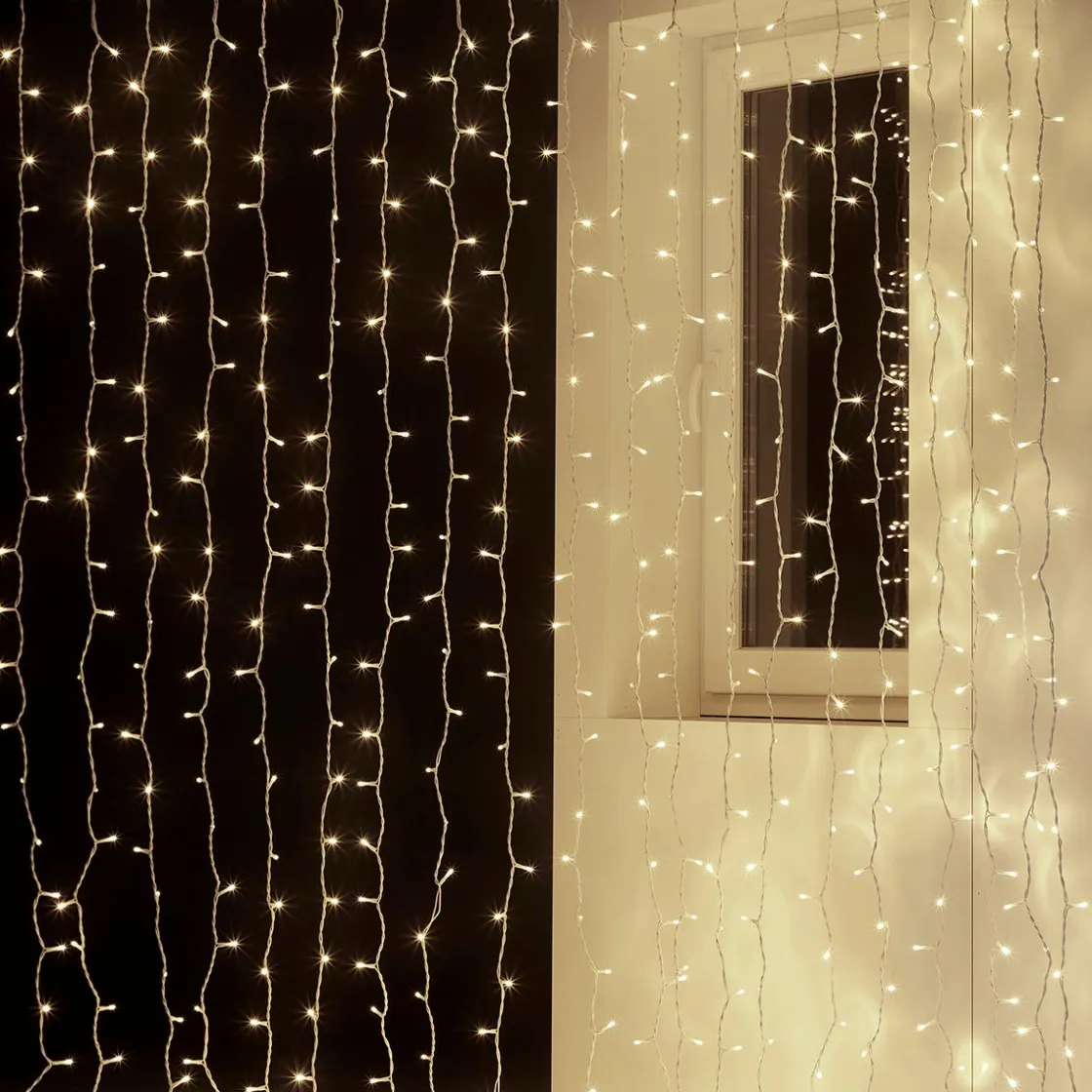 DecoWoerner Luces De Navidad>Cortina De Luces LED Para Uso Profesional Sistema IP20, 600 LED, 300 X 200 Cm, Sin Cable