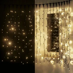 DecoWoerner Luces De Navidad>Cortina De Luces LED Parpadeante Para Uso Profesional Sistema IP67, 300 LED, 150 X 200 Cm