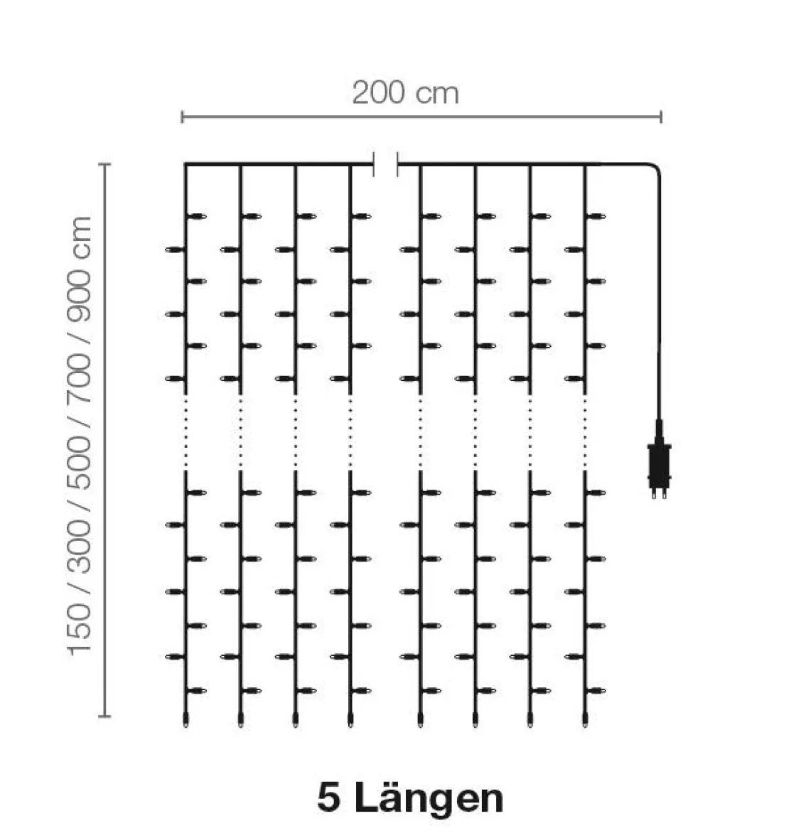 DecoWoerner Luces De Navidad>Cortina De Luces LED 24V Para Exteriores, 400 LED, 150 X 200 Cm