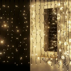 DecoWoerner Luces De Navidad>Cortina De Luz 200 X 80 Cm 160 LED IP44, Negra