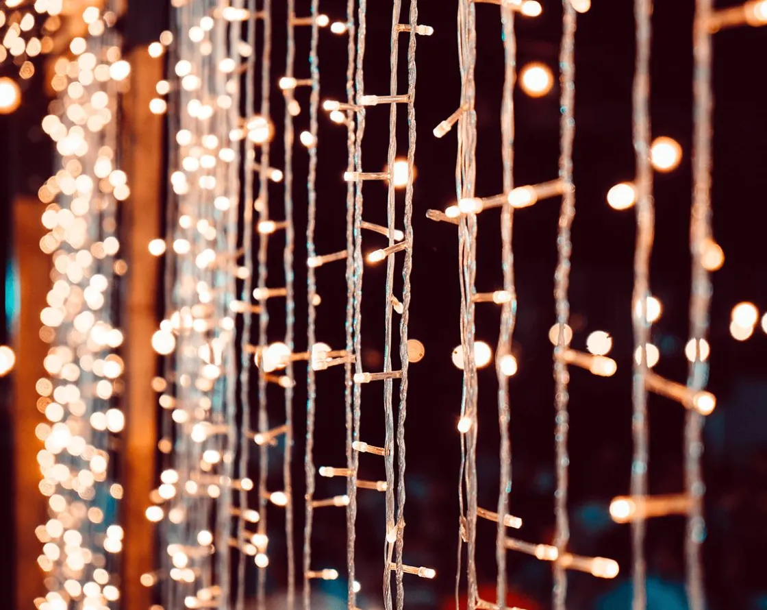 DecoWoerner Luces De Navidad>Cortina De Luz Blanca 200 X 150 Cm 300 LED Blanco Cálido IP44