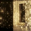 DecoWoerner Luces De Navidad>Cortina De Luz Negra 200 X 150 Cm, 300 LED Blanco Cálido, IP44