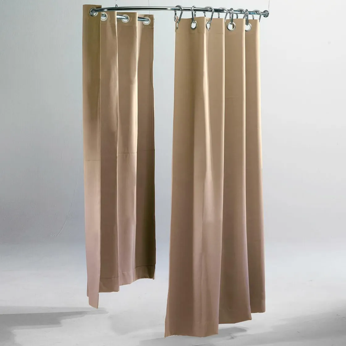 DecoWoerner Probadores Y Cortinas>Cortina De Vestuario, Longitud 200 Cm, Poco Inflamable, Beige