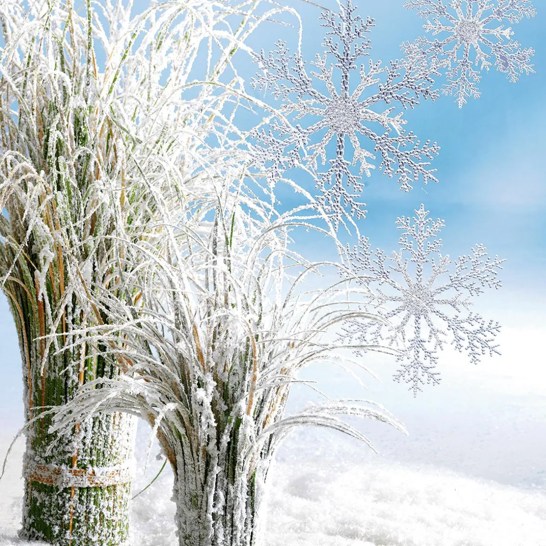 DecoWoerner Decoración De Invierno>Cristales De Hielo Ø 21 Cm 3 Piezas De Plástico