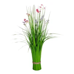 DecoWoerner Decoración De Primavera|Hierba Decorativa>Césped Artificial Decorativo Con Flores s 65 Cm
