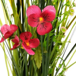 DecoWoerner Hierba Decorativa|Flores Artificiales>Césped Decorativo Con Pensamientos 48 Cm