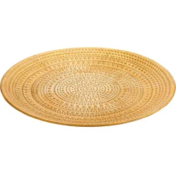 DecoWoerner Decoración Natural>Cuenco Decorativo De Madera Lacado En Oro Ø 49 Cm Con Adornos