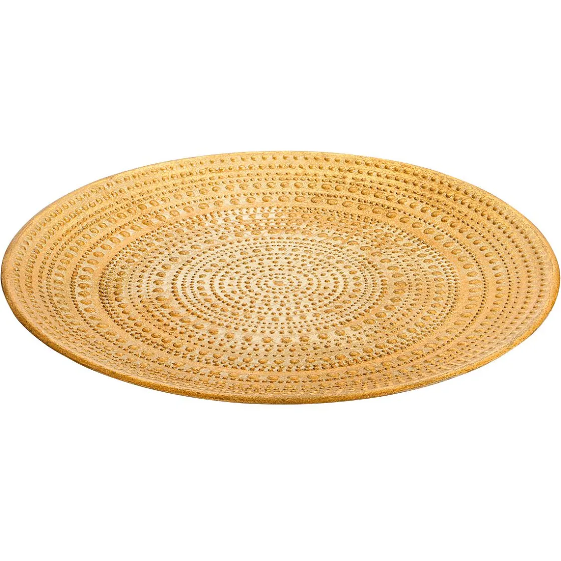 DecoWoerner Decoración Natural>Cuenco Decorativo De Madera Lacado En Oro Ø 49 Cm Con Adornos