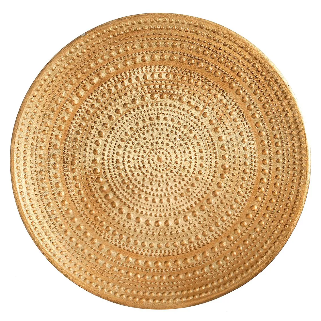 DecoWoerner Decoración Natural>Cuenco Decorativo De Madera Lacado En Oro Ø 49 Cm Con Adornos