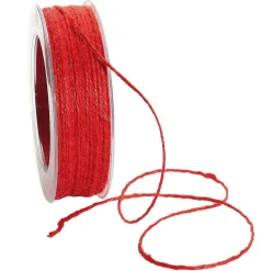 DecoWoerner Cintas De Regalo>Cuerda De Yute, 50 M, Roja