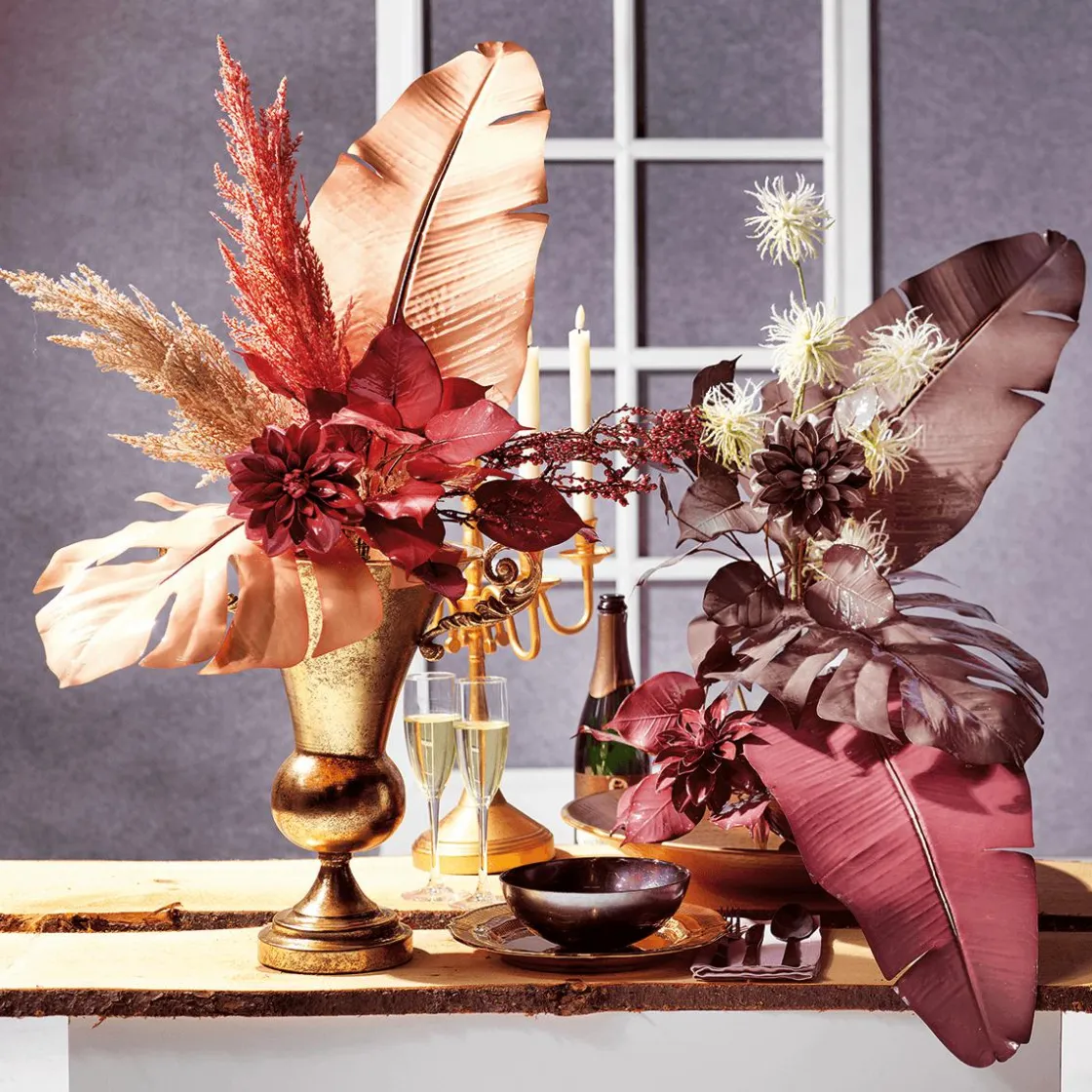 DecoWoerner Decoración De Otoño|Flores Artificiales>Dalia Artificial 56 Cm Gris