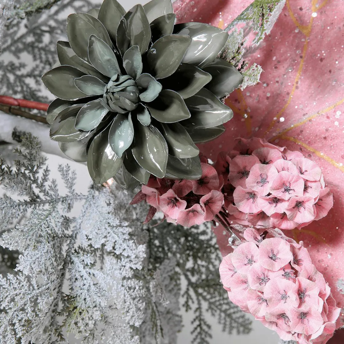 DecoWoerner Decoración De Otoño|Flores Artificiales>Dalia Artificial 56 Cm Gris