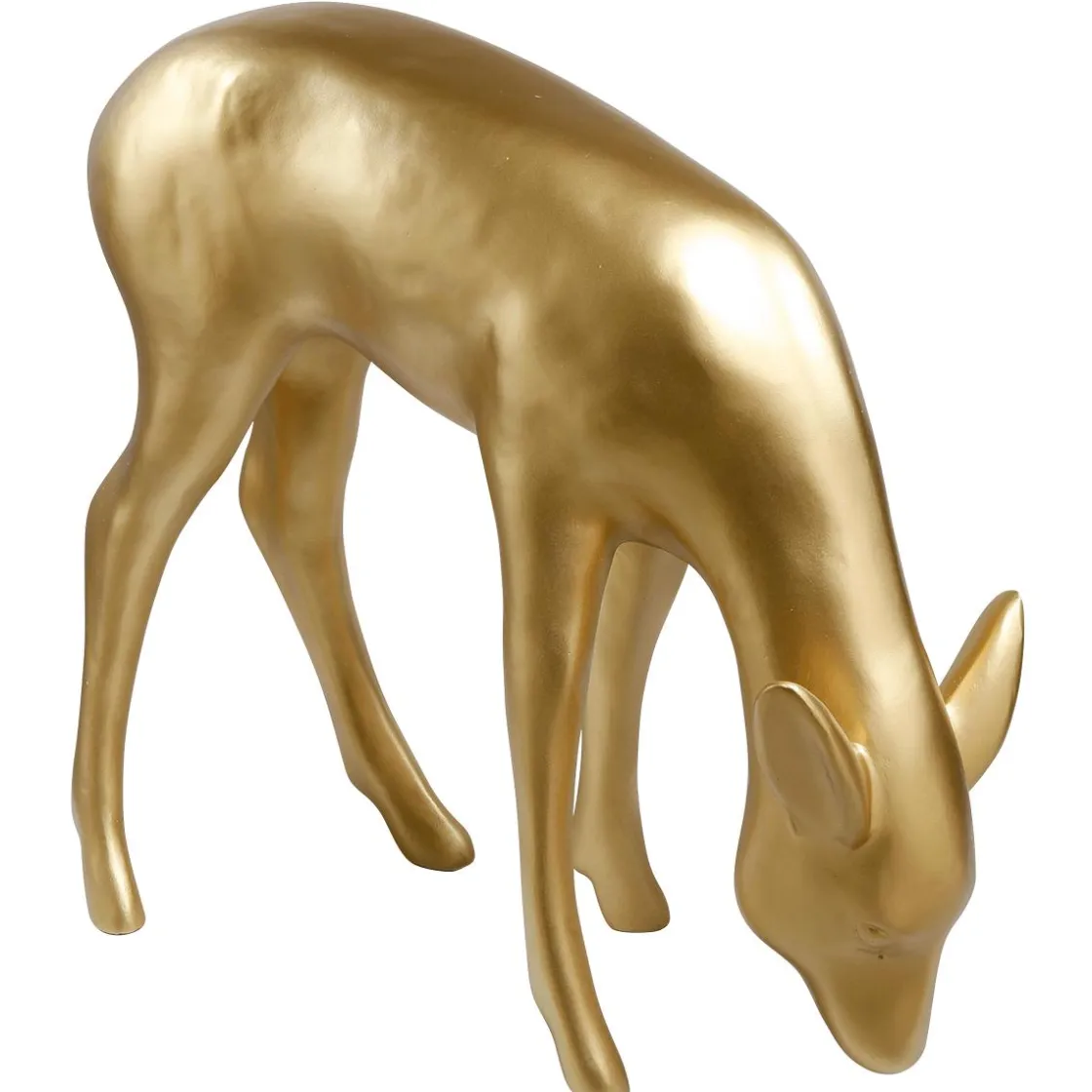 DecoWoerner Decoración De Animales|Decoración De Otoño>Deco Ciervo Comer 75 Cm De Alto, Dorado Metálico