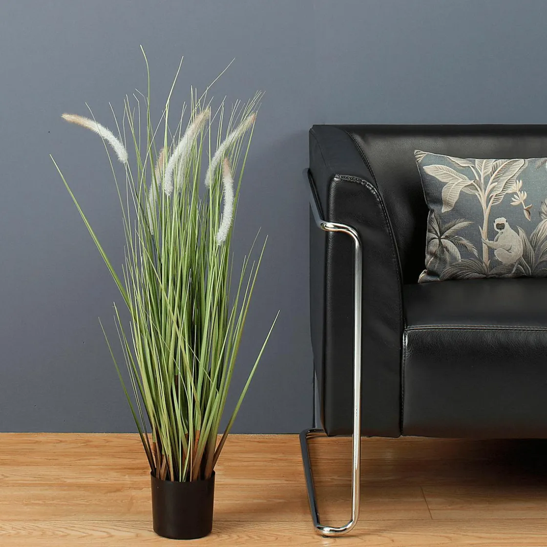 DecoWoerner Decoración De Verano|Decoración De Primavera>Deco Lampbush Grass En Maceta Negra 90 Cm