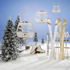 DecoWoerner Decoración De Invierno>Deco Patines / Oro 43 X 30 Cm