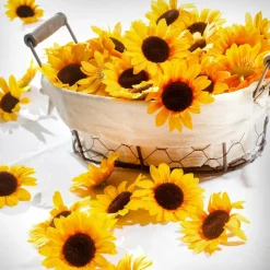 DecoWoerner Decoración Dispersa|Decoración De Primavera>Decoración Flores Girasoles, Paquete De 24 Piezas