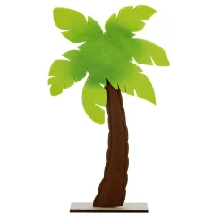 DecoWoerner Decoración De Verano>Decoración Palmera De Fieltro Sobre Base De Madera 53,50 Cm