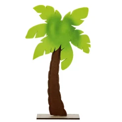 DecoWoerner Decoración De Verano>Decoración Palmera De Fieltro Sobre Base De Madera 53,50 Cm