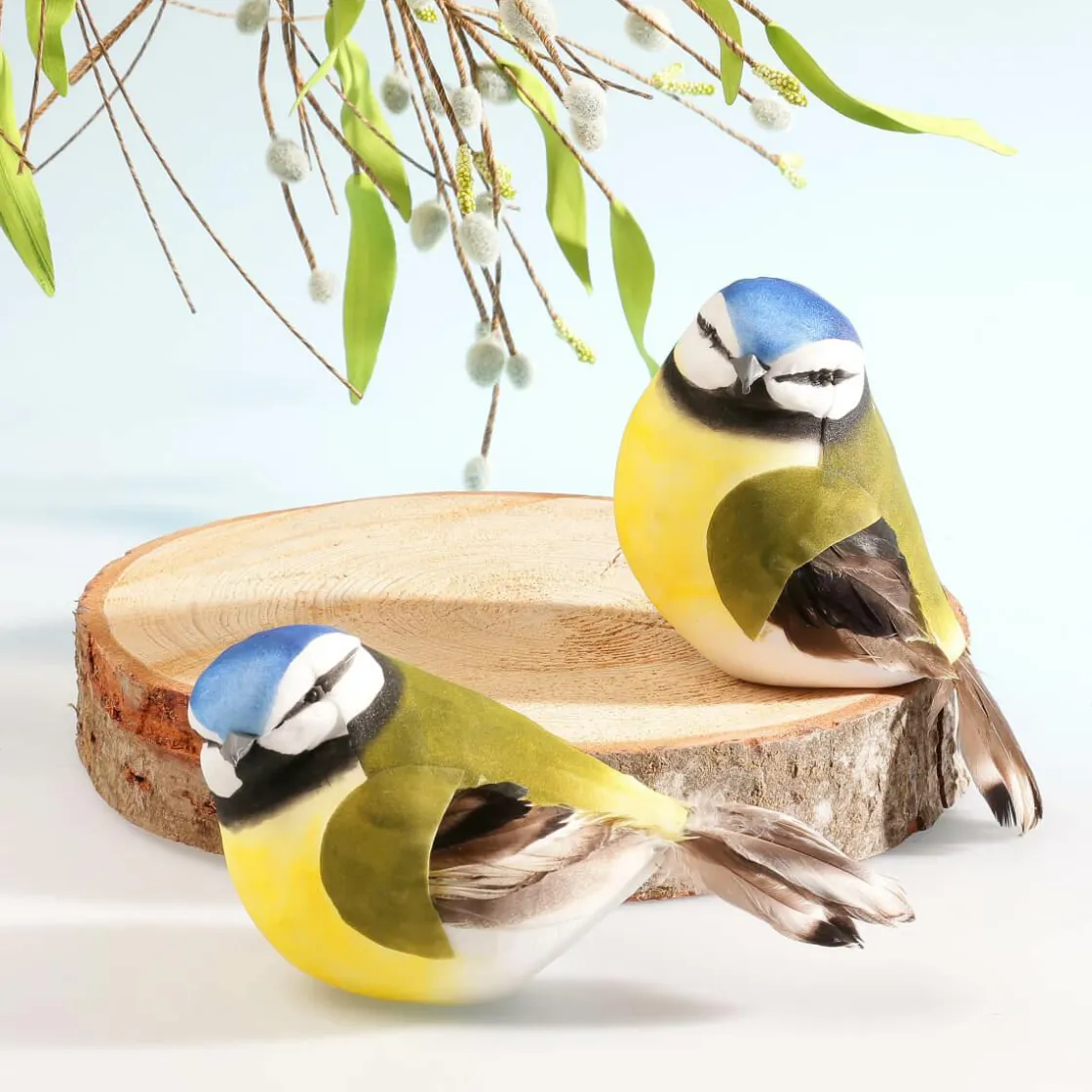 DecoWoerner Decoración De Animales|Decoración De Primavera>Decoración Pájaro Verde Amarillo 19 Cm