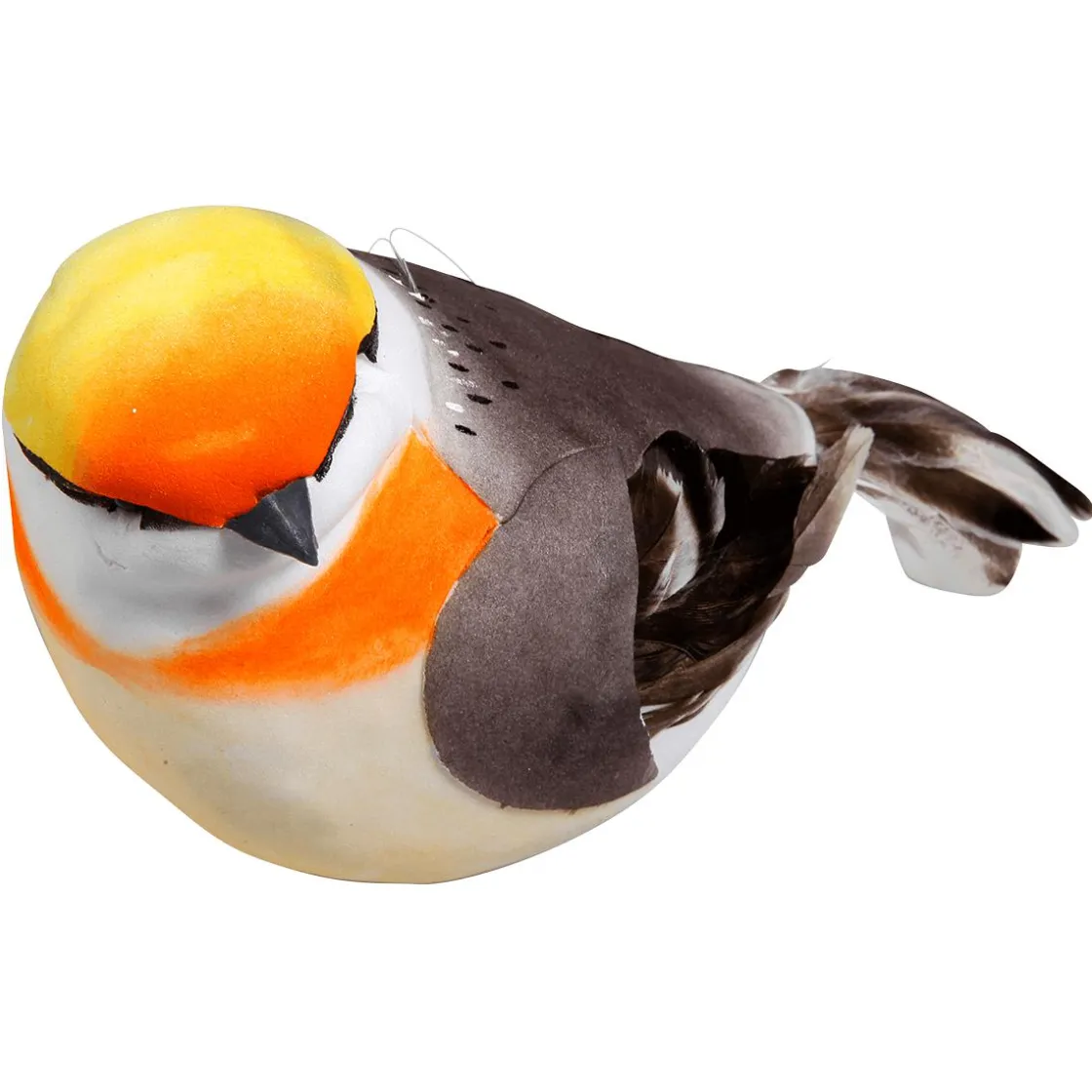 DecoWoerner Decoración De Animales|Decoración De Primavera>Decoración Pájaro Gris Naranja 19 Cm