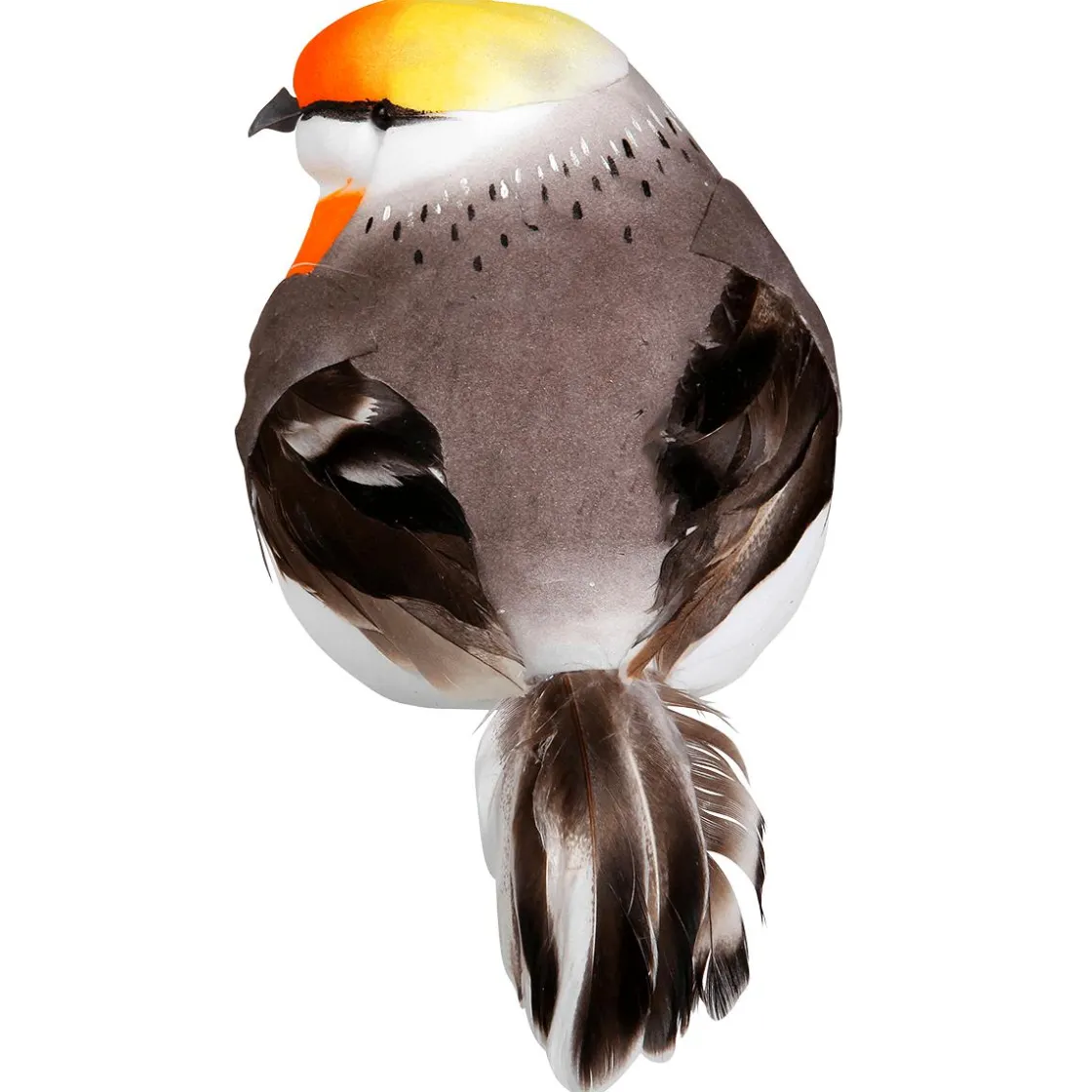DecoWoerner Decoración De Animales|Decoración De Primavera>Decoración Pájaro Gris Naranja 19 Cm