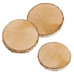 DecoWoerner Decoración Natural|Decoración Temática>Disco De Abedul 16 X 2 Cm Y 15 Cm Ø Juego De 3
