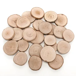 DecoWoerner Decoración Dispersa|Decoración Natural>Discos De Madera Auténtica De 5 - 7 Cm, 25 Piezas