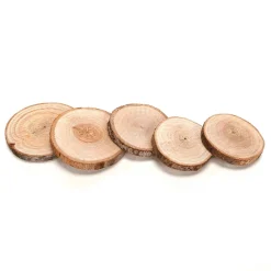 DecoWoerner Decoración Dispersa|Decoración Natural>Discos De Madera Auténtica De 5 - 7 Cm, 25 Piezas
