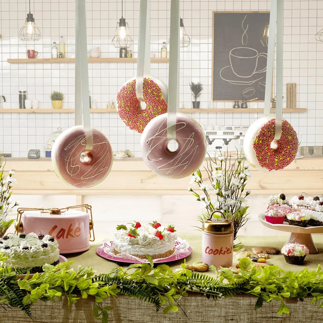 DecoWoerner Chupetes Xxl>Donut Decorativo Con Perlas De Azúcar 20 Cm Ø Colorido