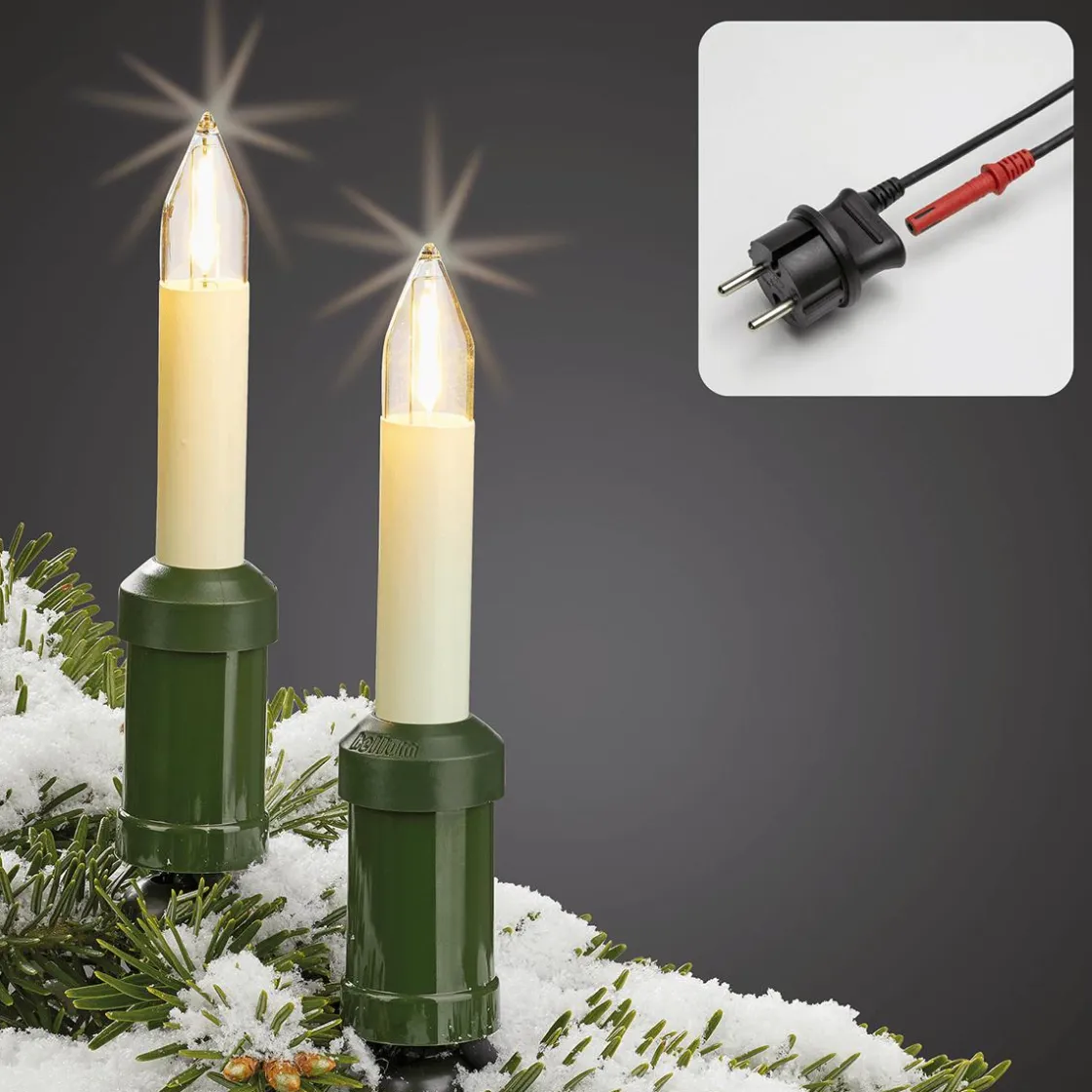DecoWoerner Luz Decorativa|Luces De Navidad>Eje Velas Luz Cadena Para Interior Y Exterior 22 M